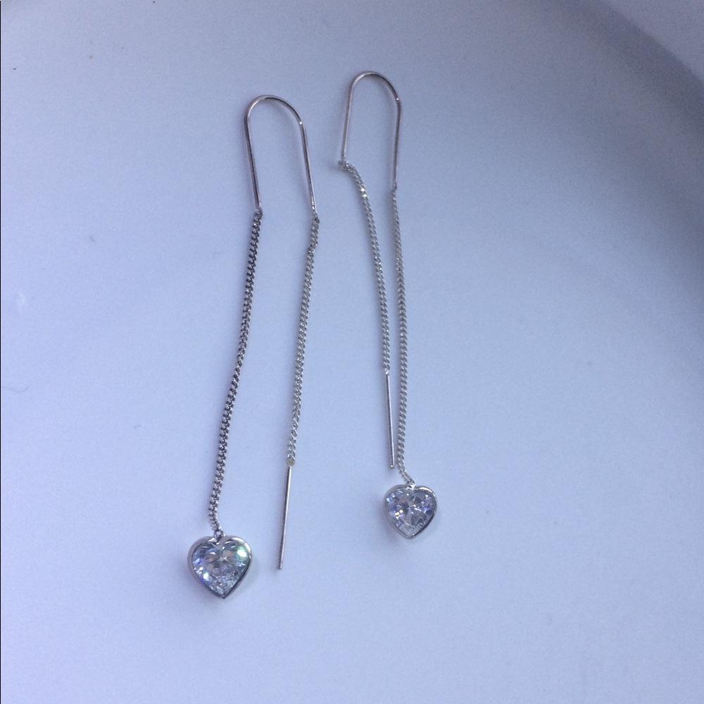 Crystal pull through earrings